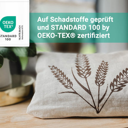 ZOLLNER grain pillow large - microwave-safe heat pad - against tension in the neck and shoulders or colic - natural wheat grains - removable, washable cover - 20 x 53 cm
