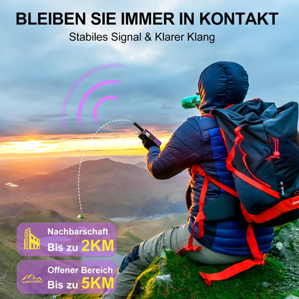 AWANFI Walkie Talkie Rechargeable with 1200mAh Battery, Walkie Talkie for Adults and Children, 16 Channels Two-Way Radio Set, Walky Talky for Camping