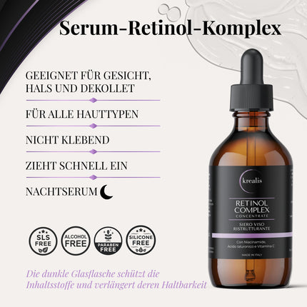 •100ml• Retinol Serum, with Niacinamide, Hyaluronic Acid &amp; Vitamin C, Facial Serum, Anti-Wrinkle for Skincare for Women &amp; Men