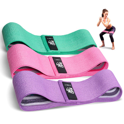 CFX Resistance Hip Bands, Fitness Bands Set Yoga Belt in 3 Tensile Strengths Training Band Yoga Band AS Resistance and Support for Leg Training, Strength Training and Pull-ups