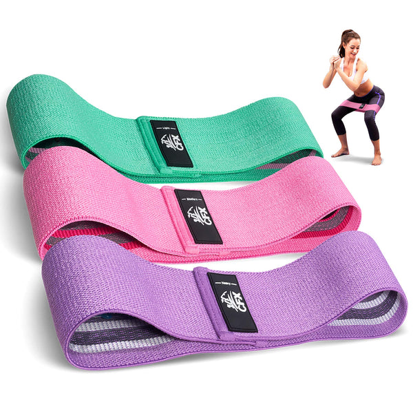 CFX Resistance Hip Bands, Fitness Bands Set Yoga Belt in 3 Tensile Strengths Training Band Yoga Band AS Resistance and Support for Leg Training, Strength Training and Pull-ups