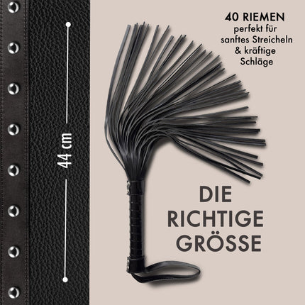 Liebesfreunde® Sex Whip – Flogger BDSM Toy, hard and soft applicable, including blindfold