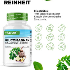 Glucomannan from Konjac Root - 240 Capsules - High Dose with 4200 mg per Daily Serving - Optimized with Chromium - Vegan