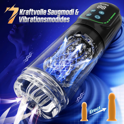 Electric Masturbator Masturbating for Men 7 Telescopic Function &amp; Rotating &amp; Sucking, Sex Toys for Men Realistic Tongue Licking Blowjob, Pocket Pussy Masturbators Penis Pussy Sex Toys