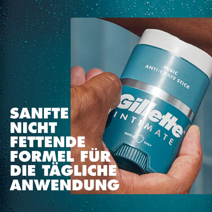 Gillette Intimate Intimate Care Anti-Chafing Stick, reduces friction and skin irritation in the intimate area, stick against chafing, easy application, dermatologically tested, gift for men