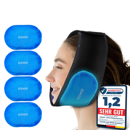 ICEHOF Cooling Pads Wisdom Teeth (4x) Large - With soft fabric for more cooling after dental surgery - Cooling pack wisdom tooth cooling compress cooling pads face