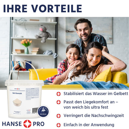Hanse Pro Gel Granules for Gelbeds &amp; Waterbeds, 4 kg | Gelling of Water Cores | Gelling | Soothes and Firms Waterbed Mattresses
