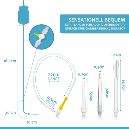 Lyvanas Enema Set for Colon Cleansing (BPA and Phthalate Free) - 2 Liter Enema Set Fully Equipped for All Enemas - Premium Travel Irrigator Set