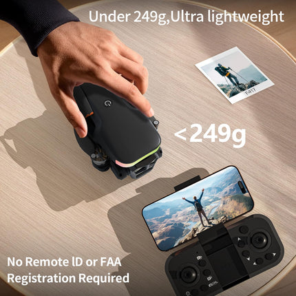 F417 Drone with Camera for Kids &amp; Beginners, LED Bar, 1080P HD Dual Camera, 90° Adjustable, Optical Flow Positioning, Modular Battery, APP Remote Control, One Takeoff/Landing, for Boys &amp; Girls, Handbag
