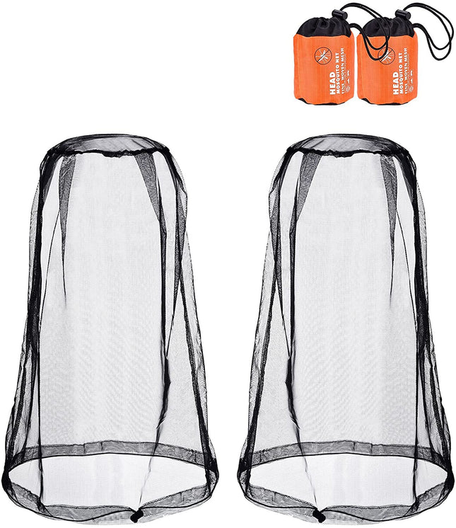 eBoot 2 Pack Head Net Face Mesh Head Cover for Outdoor Lovers to Protect from Fly Screen Mosquitoes and Other Flies (Black)