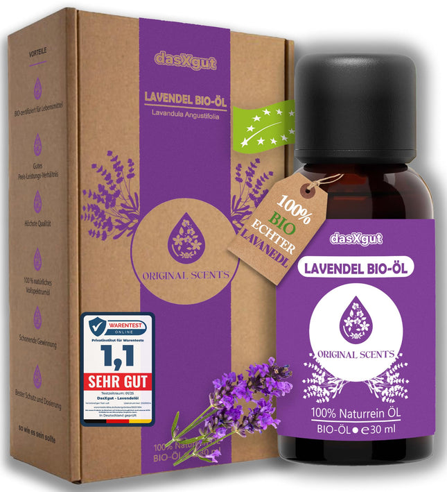 DasXgut – Lavender Oil 30 ml – [100% Pure] Organic Oil Certified Food Grade – Essential Oils – for Diffuser – Fragrance Oil – Aromatherapy – Lavandula Angustifolia The Real Lavender E5004111