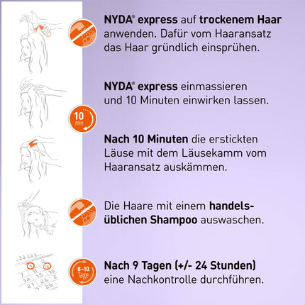 NYDA express lice remedy – fast and effective against head lice and nits, 2 x 50 ml
