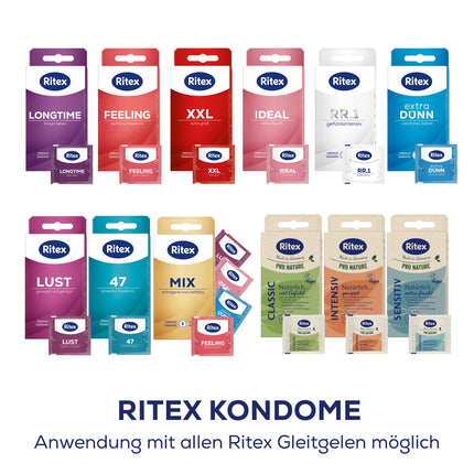 Ritex 47 Condoms, Small Condom, Secure Feeling Due to Tighter Fit, 8 Pieces, Made in Germany