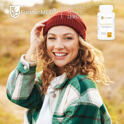 FürstenMED® 900mg Bee Propolis Capsules High Dose - Natural Flavonoids from Bee Resin with Vitamin C (from Acerola) - 90 Vegetarian Capsules - Laboratory Tested