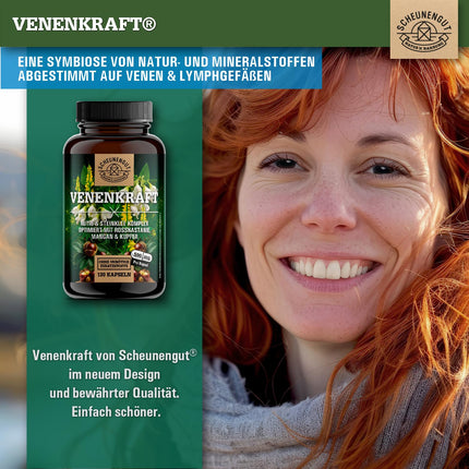 VENENKRAFT® Rutin Sweet Clover Capsules High Dosage - IMPORTANT: Laboratory-tested vein complex with rutin, sweet clover, horse chestnut extract, manganese, copper &amp; more | 120 pcs -DE- SCHEUNENGUT®