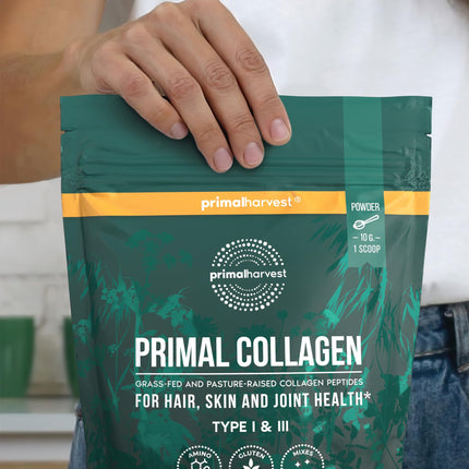 Primal Harvest Collagen Powder (30 servings) - Bioactive Premium Collagen Complex - Sustainable Grass-Fed - Collagen Hydrolysate - Tasteless - Optimal Solubility (Collagen)
