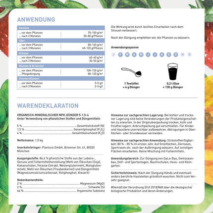 Plantura organic universal fertilizer with long-lasting effect, for all plants, animal-free &amp; organic, 1.5 kg