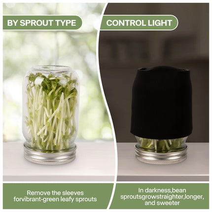 Sprouting Bottle Set of 2 for Seeds, Container for Home Growing with Sprouting Jar &amp; Stainless Steel Sieve – Includes Drainage Stand for Broccoli Sprouts, Alfalfa, Microgreens | Ideal for Sprouting Jars