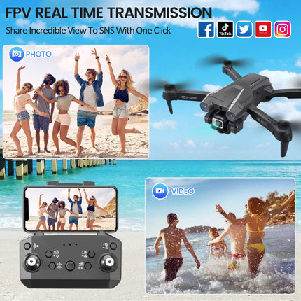 Mingfuxin Foldable Drone with Camera for Beginners, RC Quadcopter Drone with App WIFI FPV Live Video, Altitude Hold, Headless Mode, One-Key Takeoff and Landing for Adults and Kids