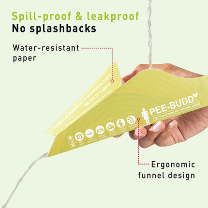 PEE BUDDY Cardboard Urinal Pee Funnel for Women, Peeing While Standing, Urination Aid for Women Antibacterial 10 Pee Funnels for Women
