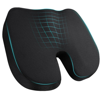 Seat cushion, memory foam coccyx cushion, ergonomic seat cushion, office chair, car seat cushion, wheelchair seat, for tailbone, sciatica, hemorrhoids, back pain relief