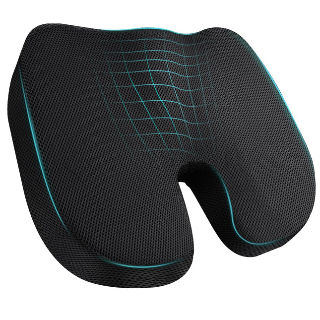 Seat cushion, memory foam coccyx cushion, ergonomic seat cushion, office chair, car seat cushion, wheelchair seat, for tailbone, sciatica, hemorrhoids, back pain relief