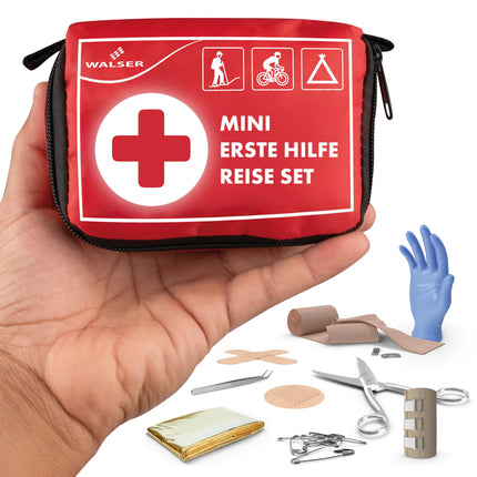 WALSER Premium Mini First Aid Kit 2025, waterproof emergency kit for outdoor/camping/bicycle, 31-piece travel first aid kit, compact first aid kit for outdoor use, mini first aid kit 2025, first aid kit