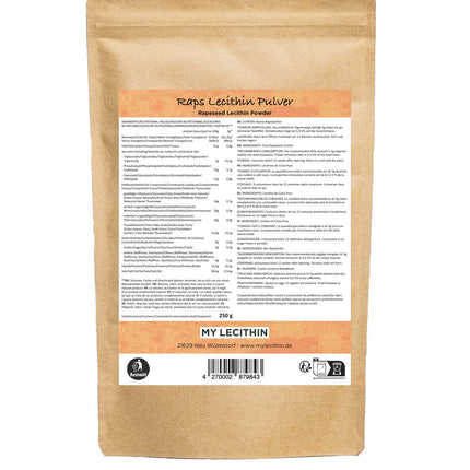 Rapeseed Lecithin Powder 1000g | Pure Lecithin | GMO-free | Quality from Germany | Vegan