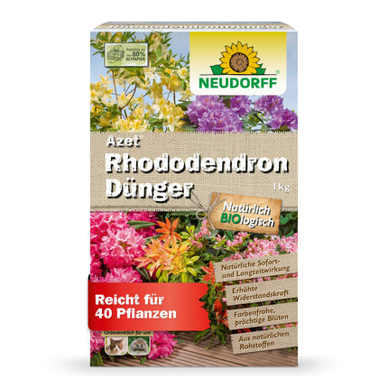 Neudorff Azet Rhododendron Fertilizer – Organic rhododendron fertilizer with mycorrhiza ensures colorful and magnificent blooms with a 3-month long-term effect, 1 kg