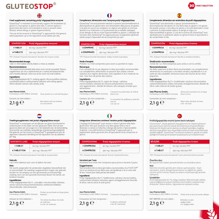 GluteoStop - helps break down gluten - gluten sensitivity - low-gluten diet - enzyme (30 mini-tablets)