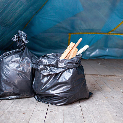 TSP heavy-duty garbage bags 120L - made from at least 90% post-consumer waste (PE) - Blue Angel certified - extremely tear-resistant - 15-pack roll - our strongest (100 μm) - ideal for particularly heavy waste