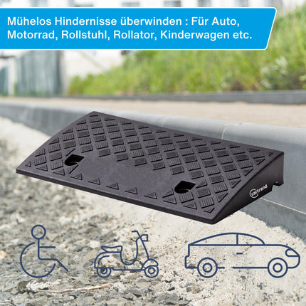 Cartrend curb ramps, set of 2, portable, wheelchair ramp for cars, motorcycles, wheelchairs, walkers, black
