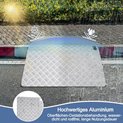 LZQ door threshold ramp, wheelchair ramp, threshold ramp, aluminum ramp for wheelchairs, non-slip threshold bridge, curb ramp, portable with handles, load capacity 270 kg (80 x 70 x 10 cm)