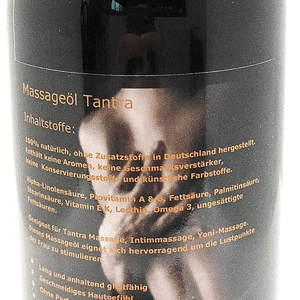 Tantra massage oil 500 ml Natural oil perfume-free also for allergy sufferers Partner massage Erotic massage