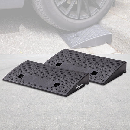 Cartrend curb ramps, set of 2, portable, wheelchair ramp for cars, motorcycles, wheelchairs, walkers, black