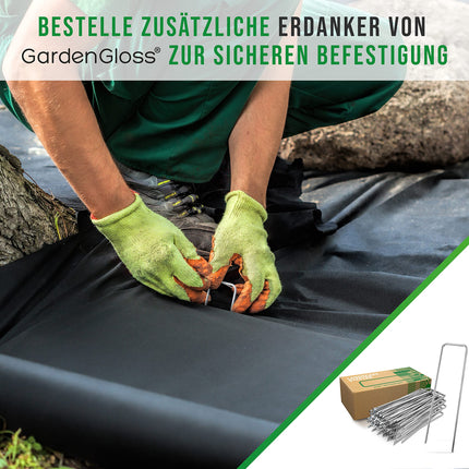 GardenGloss® 50m² Weed Control Fabric – Water-Permeable Weed Control Fabric – Tear-Resistant Weed Control Fabric 50g/m² – High UV Stabilization (50m x 1m, 1 Roll)