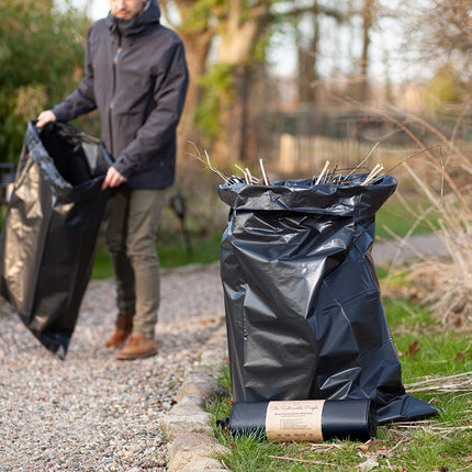 TSP heavy-duty garbage bags 120L - made from at least 90% post-consumer waste (PE) - Blue Angel certified - extremely tear-resistant - 15-pack roll - our strongest (100 μm) - ideal for particularly heavy waste