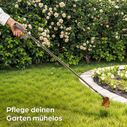 Praknu metal trash tongs - Stable and robust trash grabber 95cm - Ideal for home and garden - Ergonomic handle - No bending necessary