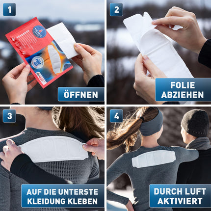 THE HEAT COMPANY Shoulder Warmers - 8 Pack - Back Heat Patches - EXTRA WARM - Adhesive - Neck Warmer - 8 Hours of Cozy Warmth - Ready to Use - Air Activated - All Natural