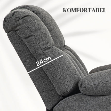 HOMCOM TV Chair with Stand-Up Aid, Electric Adjustable, Recliner Chair with Reclining Function, TV Chair with Remote Control, 2 Side Pockets and Footrest, USB Port, Dark Grey