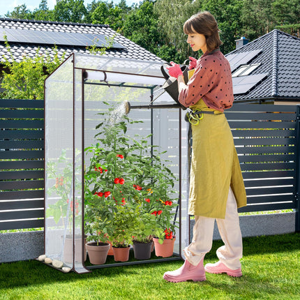 Ohuhu Tomato Greenhouse Premium Plastic Greenhouse Small with PE Cover, Tomato House Greenhouse Balcony for Optimal Plant Growth Stable White 100x50x152 cm