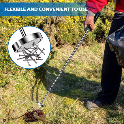 Magnet Pick Up Tool, Extendable Magnetic Lifter Magnetic Bar Gripper 22cm to 103.5cm, Telescopic Magnetic Bar, Flexible Magnet Telescopic Bar Stainless Steel for Picking Up Small Parts Keys