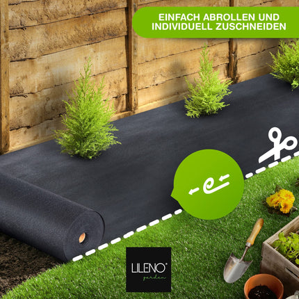 LILENO HOME Weed Control Fleece Garden Fleece Against Weeds 50m² [50 g/m²] - Garden Weed Control Film Water-Permeable - Tear-Resistant Weed Control Fleece - Weed Control Fleece UV-Resistant [1m x 50m]