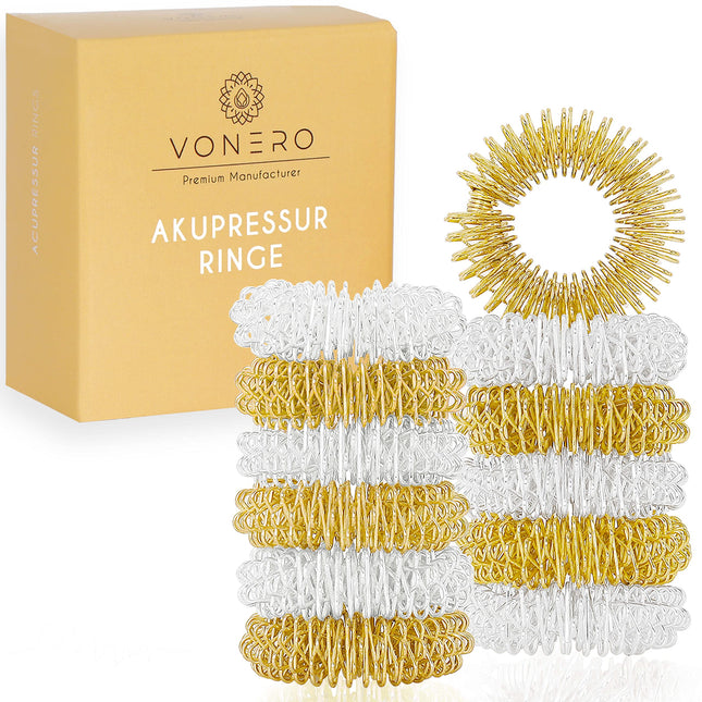 VONERO Premium Acupressure Rings Skills Ring Massage Rings for Fingers Acupressure Rings Finger Massage Ring Stress Ring Improved Concept 2024 Stress Relief Anti Stress Ring Set of 12