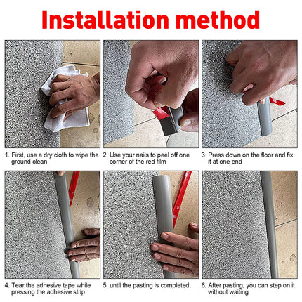 Threshold ramp wheelchair ramp, door threshold ramp self-adhesive, ramp door threshold, threshold transition rail, curb ramp for bathrooms, doorways, doors (1.5 cm / gray 3 m)
