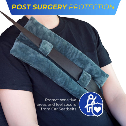 RENOVA MEDICAL WEAR Post-Surgery Seatbelt Pillow – Mastectomy Recovery, Cardiac Surgery, Chemotherapy Port and Pacemaker Pillow, Hysterectomy Recovery Pillow