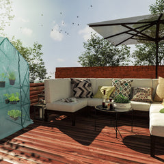 Relaxdays walk-in greenhouse, balcony &amp; garden, foldable cultivation rack, cold frame with shelf, HBT 195x138x72cm, green