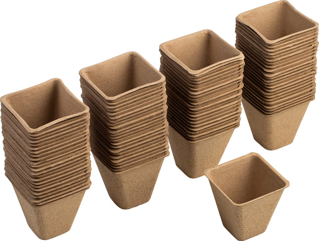 Meister Growing Pots 8 x 8 cm - Practical set of 96 - Made of paper pulp - Biodegradable / Plant pot / Seed pot / Plant cultivation / WU9968330, Natural