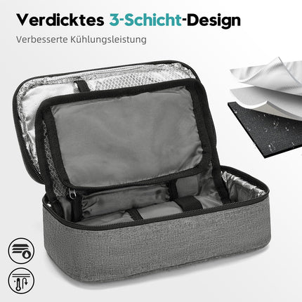 ALLCAMP Diabetic Bag Cooler Bag Insulin Bag for Diabetes Syringes, Insulin Injection and Medication + 4 Ice Packs