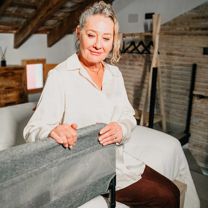 KMINA - Bed rail fall protection for seniors 145 kg, adjustable stand-up aid, older adults, grab bar bed railing
